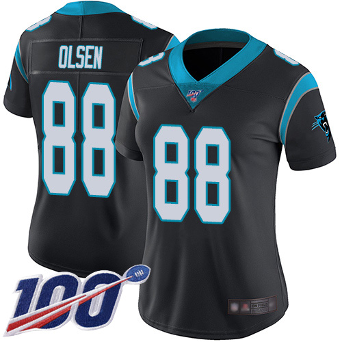 Carolina Panthers Limited Black Women Greg Olsen Home Jersey NFL Football #88 100th Season Vapor Untouchable->carolina panthers->NFL Jersey